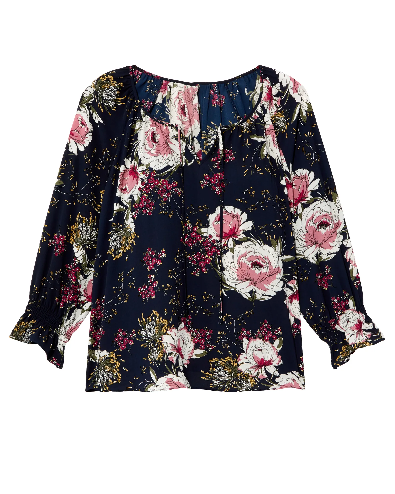 Sarah Blouse | Navy / Pink