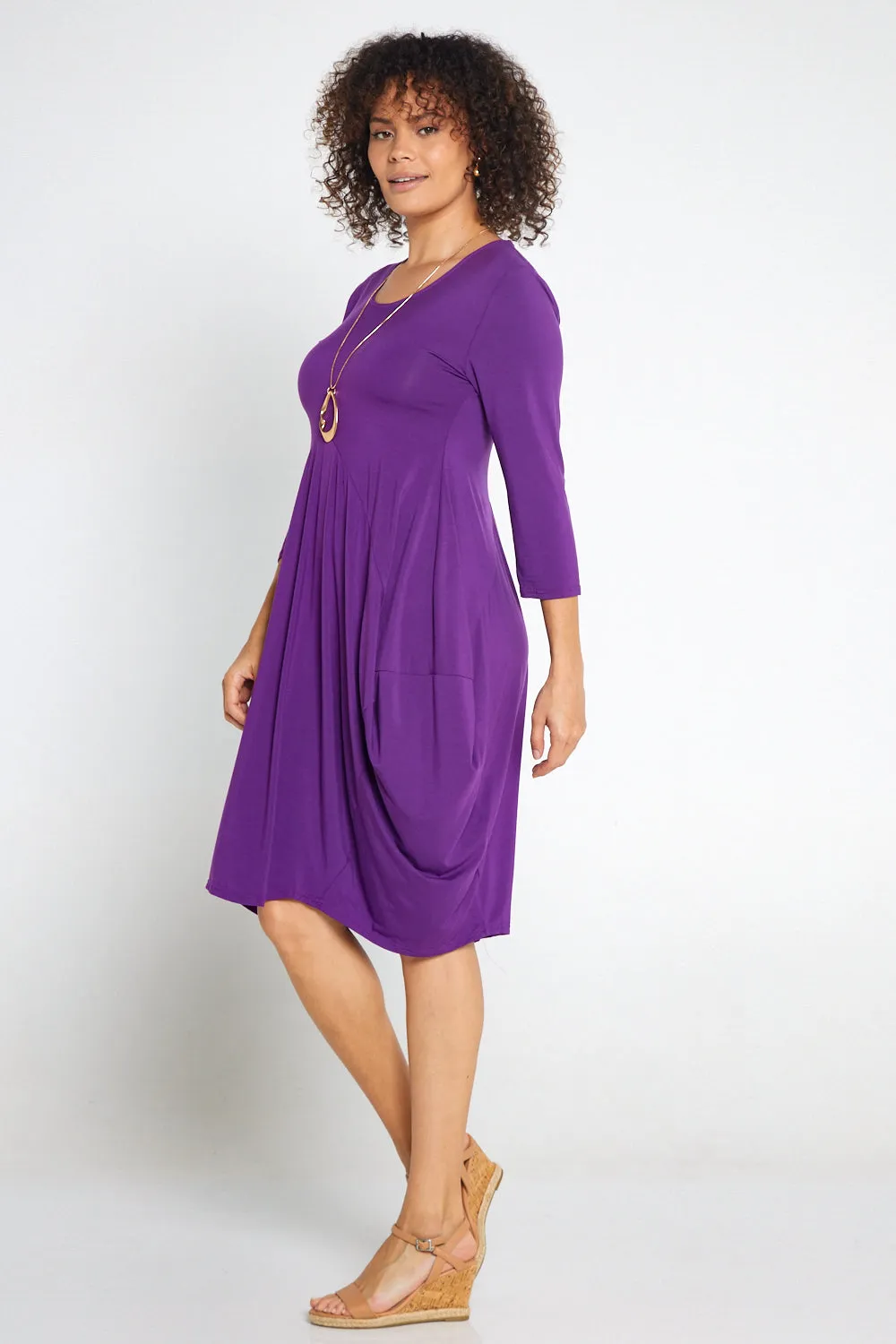 Sarika Butter Soft Bounce Dress - Purple