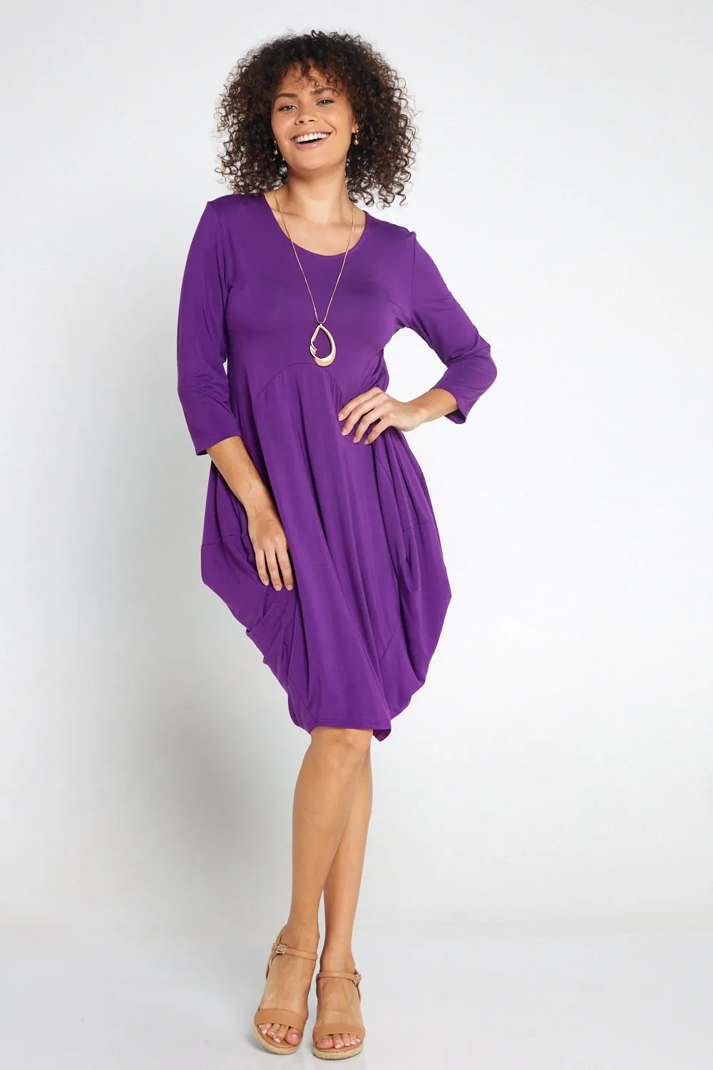 Sarika Butter Soft Bounce Dress - Purple