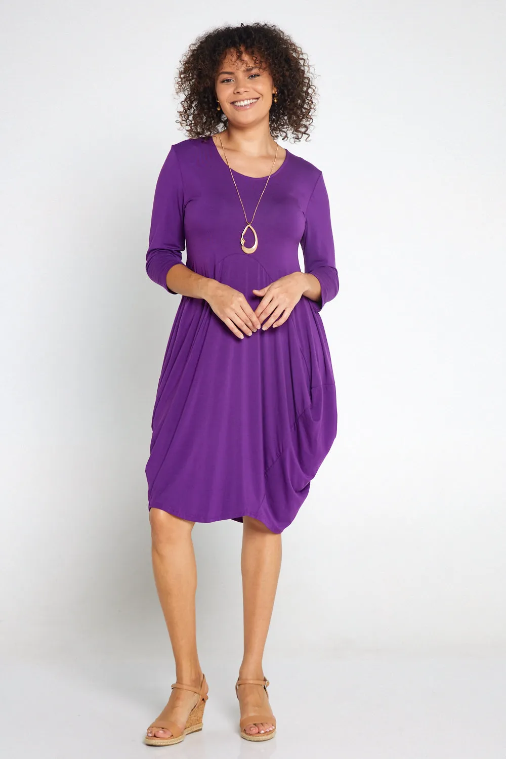 Sarika Butter Soft Bounce Dress - Purple