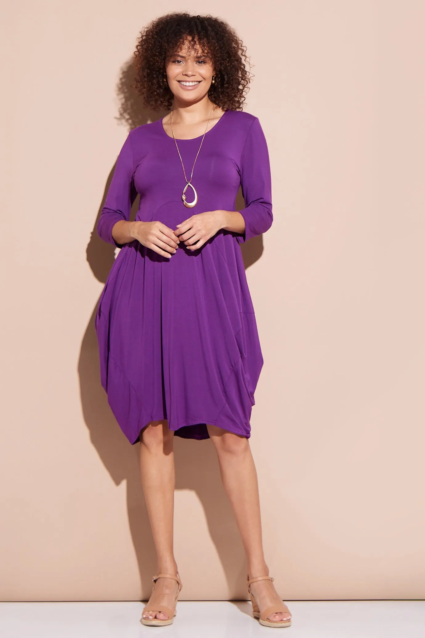 Sarika Butter Soft Bounce Dress - Purple