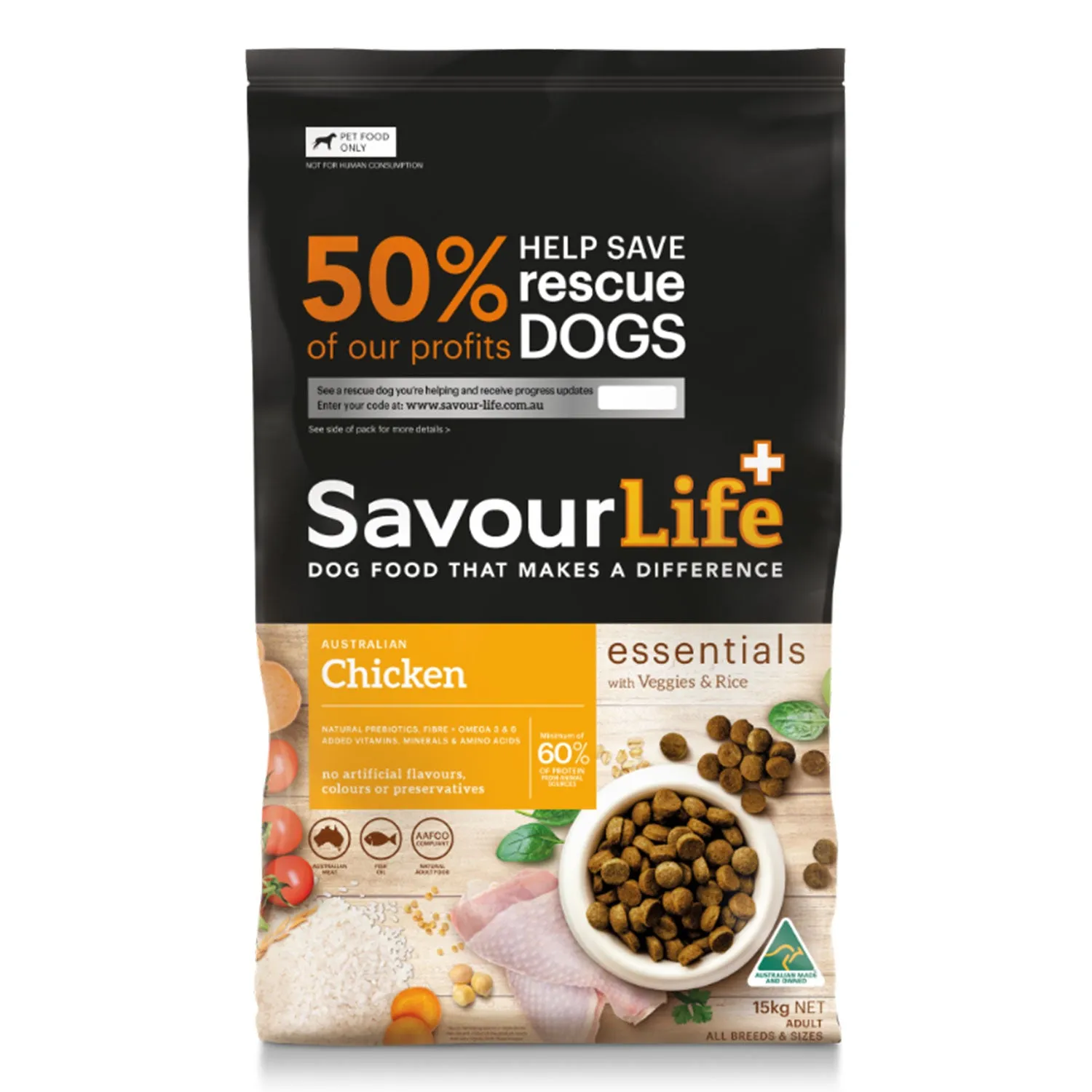 SavourLife Essentials Chicken with Veggies & Rice Adult Dry Dog Food