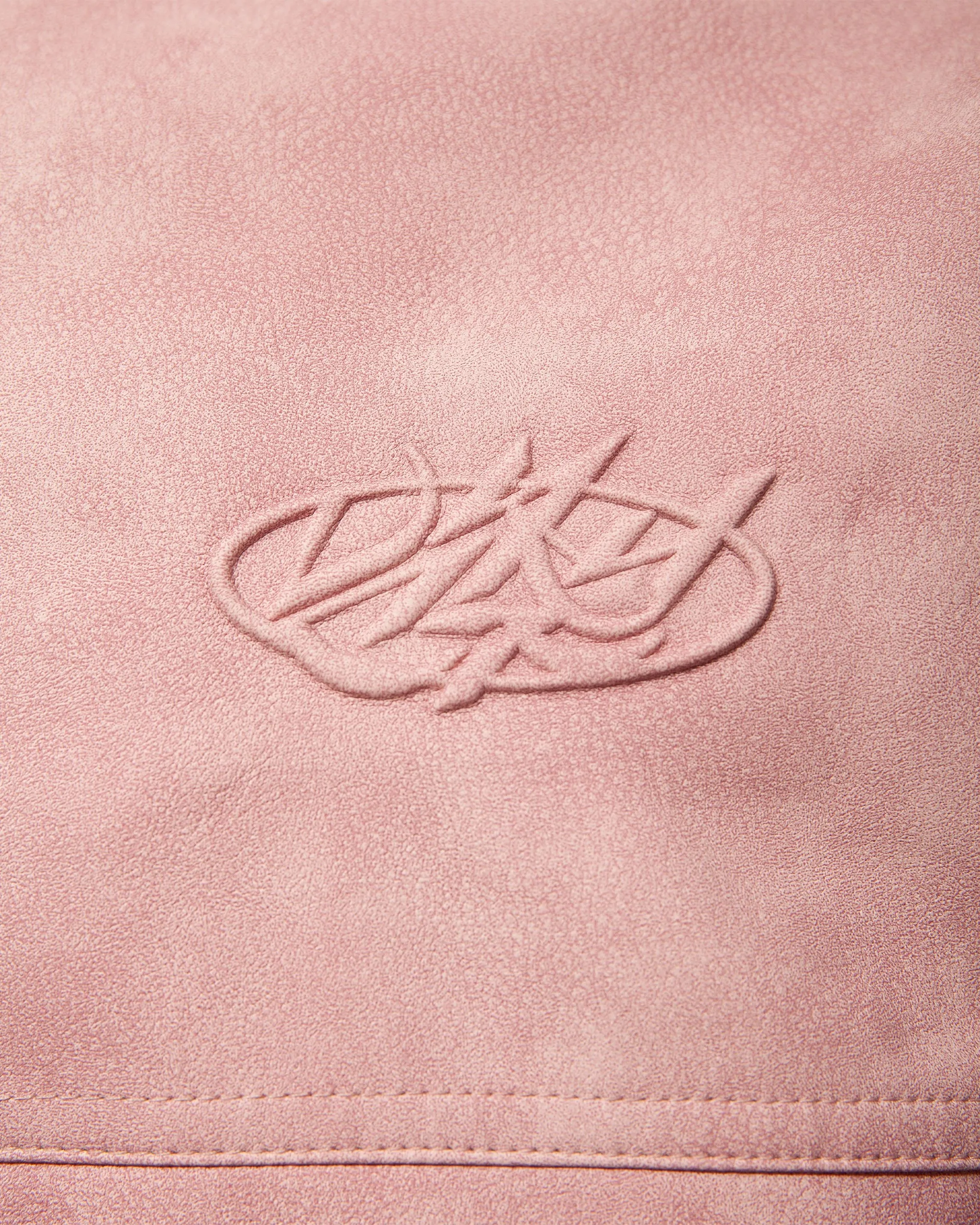 SCRIPT LOGO LEATHER JACKET VINTAGE PINK