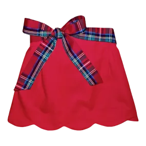 Seabrook Island Scalloped Skirt- Rutledge Red Corduroy