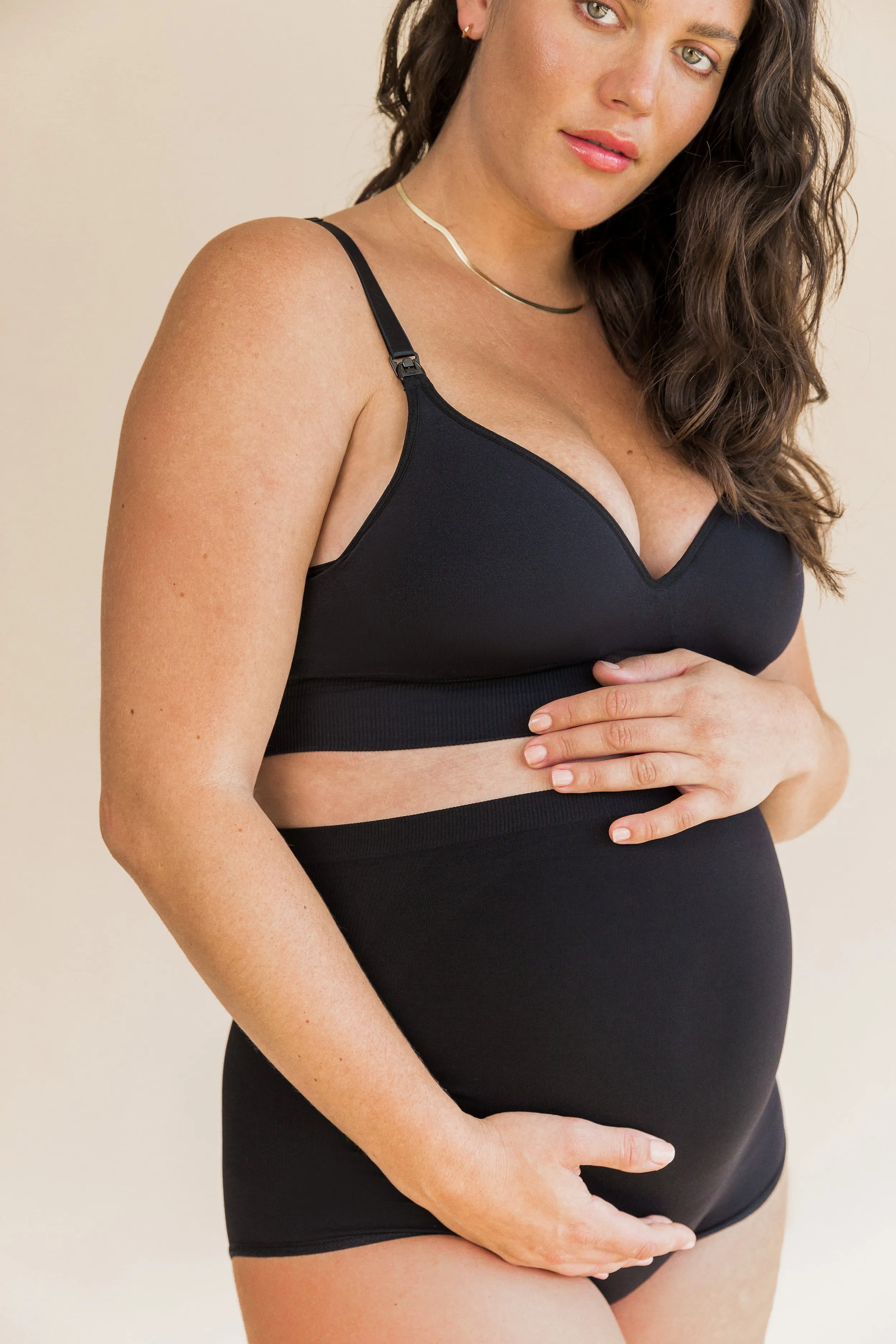 Seamless Maternity Over Belly Support Panties