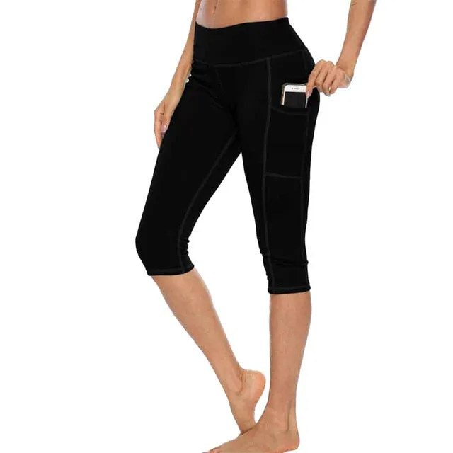 Side Pocket High Waist Capri