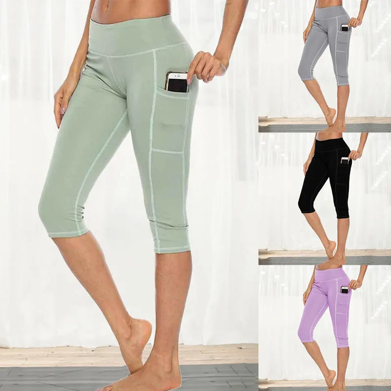 Side Pocket High Waist Capri