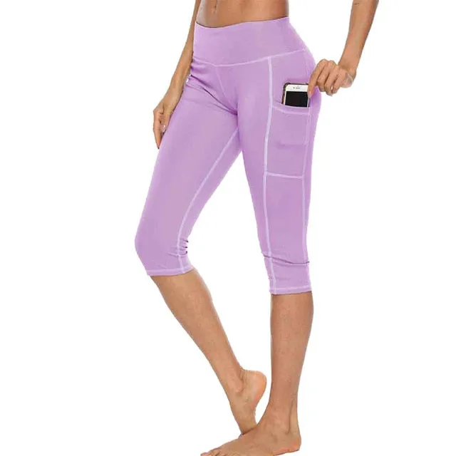 Side Pocket High Waist Capri