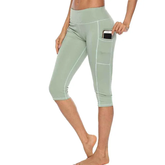 Side Pocket High Waist Capri