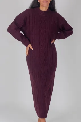 SIMONE DRESS MAXI 46" (BURGUNDY)