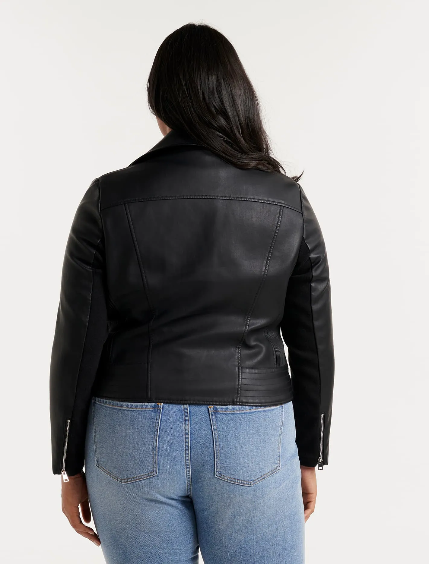 Skye Curve PU Biker Jacket