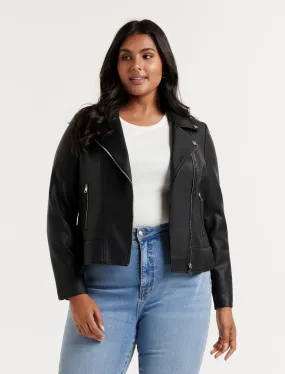 Skye Curve PU Biker Jacket