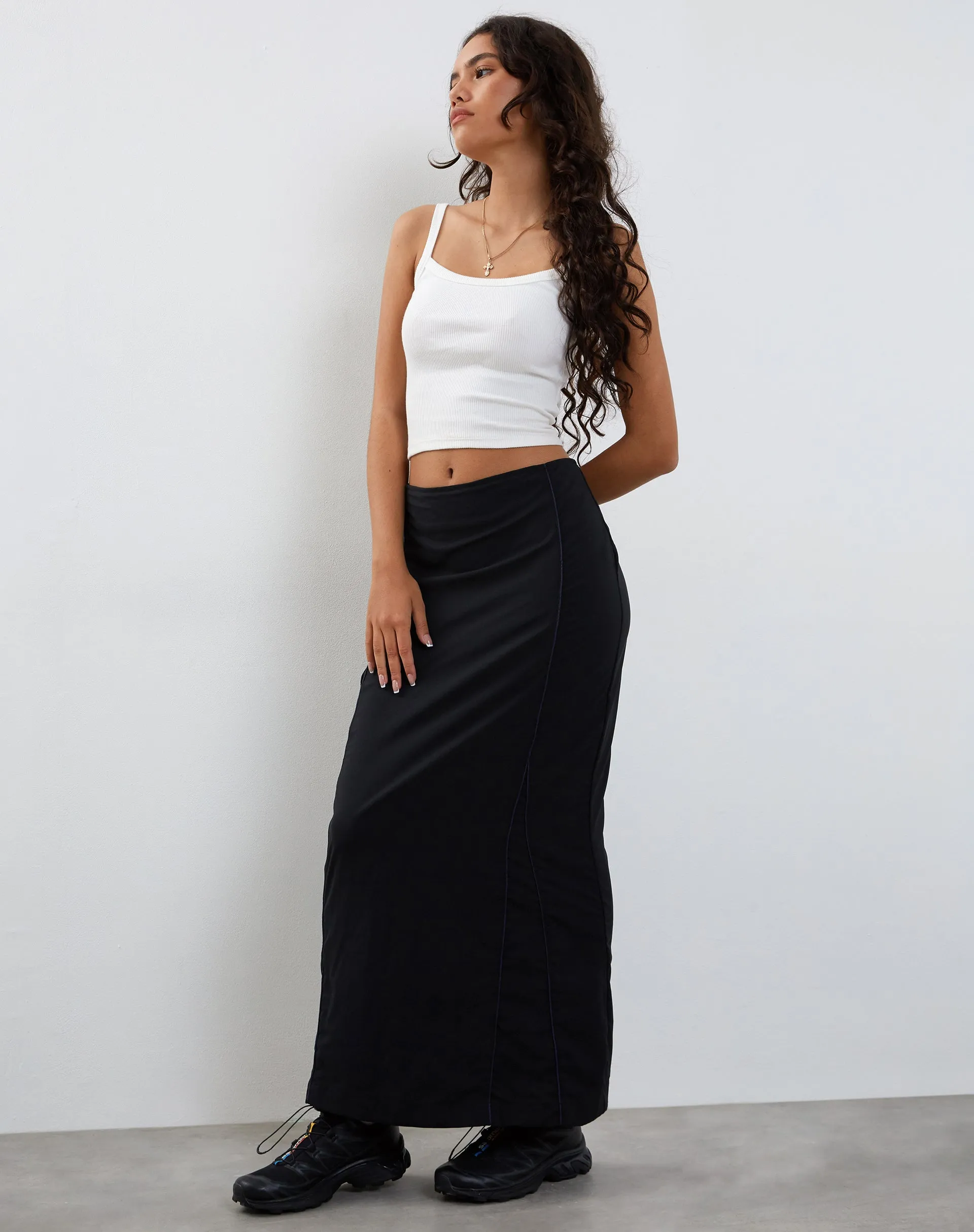 Skyla Maxi Skirt in Charcoal