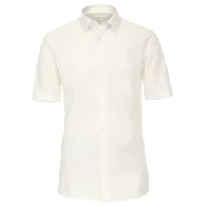 Solid Champagne Poplin Short Sleeve Dress Shirt