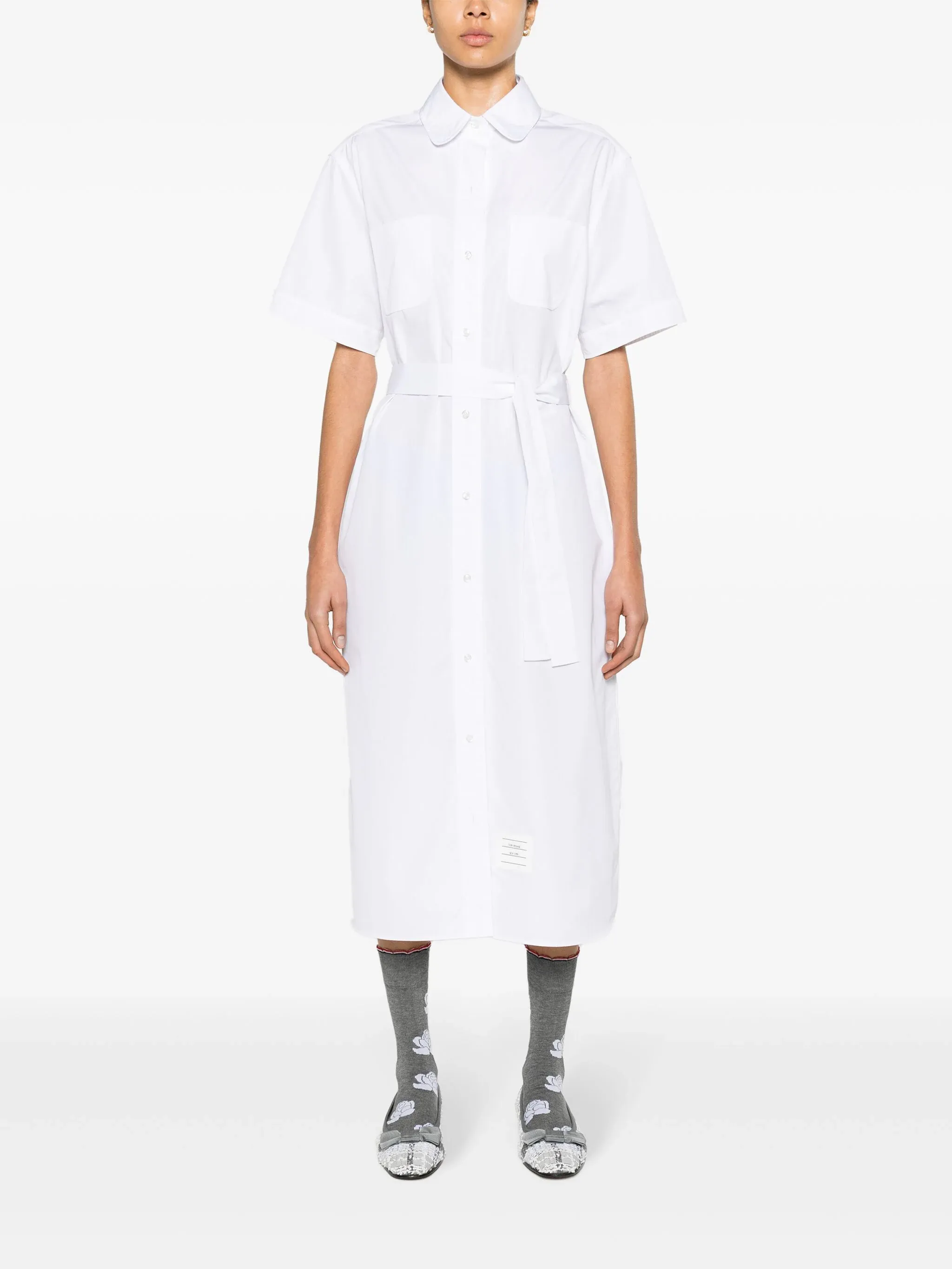 Solid Poplin Midi Shirt Dress