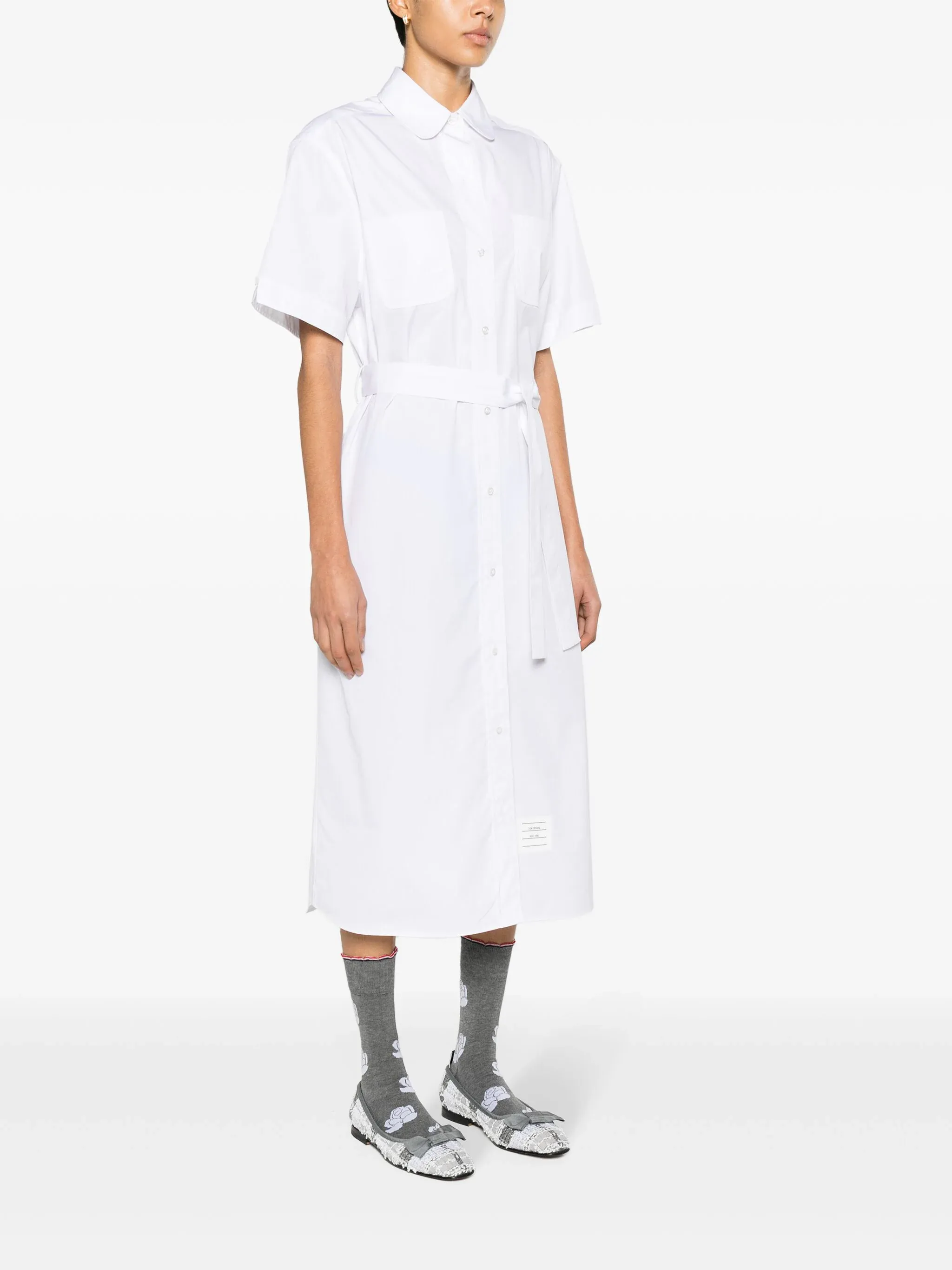 Solid Poplin Midi Shirt Dress