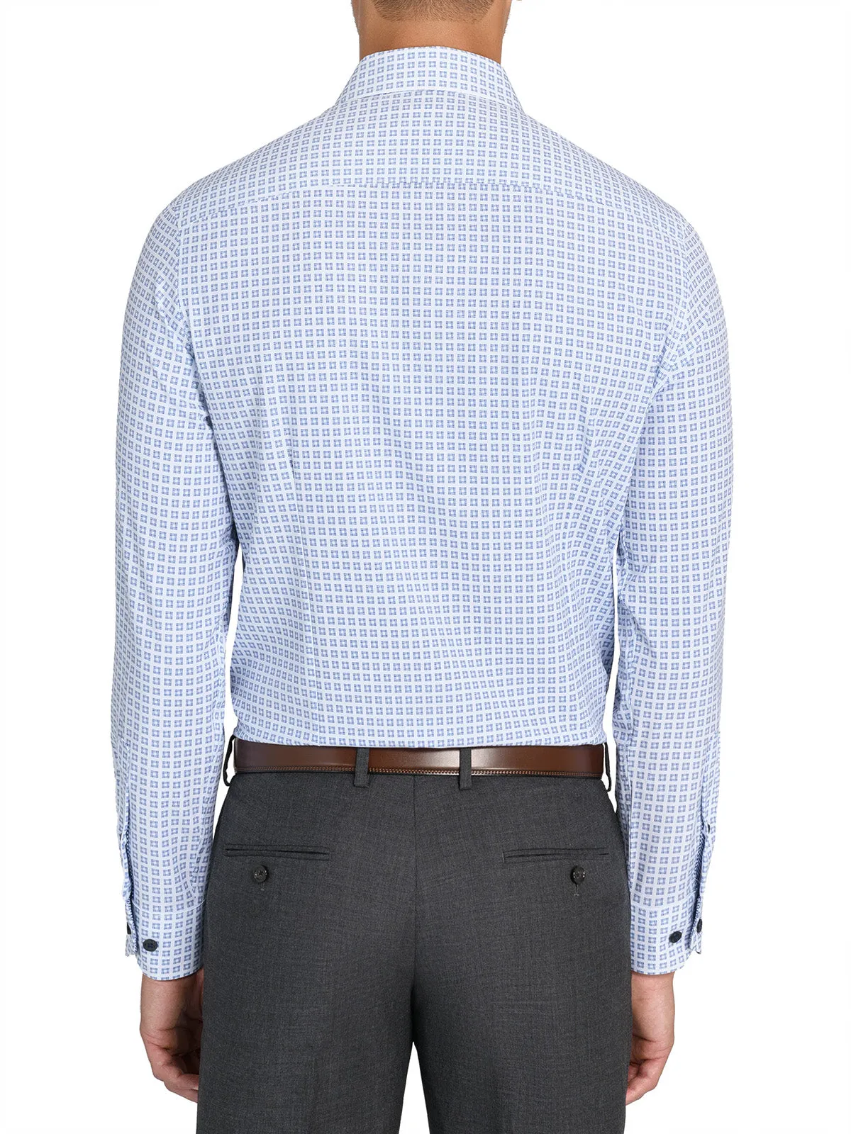 Square Motif Performance Dress Shirt