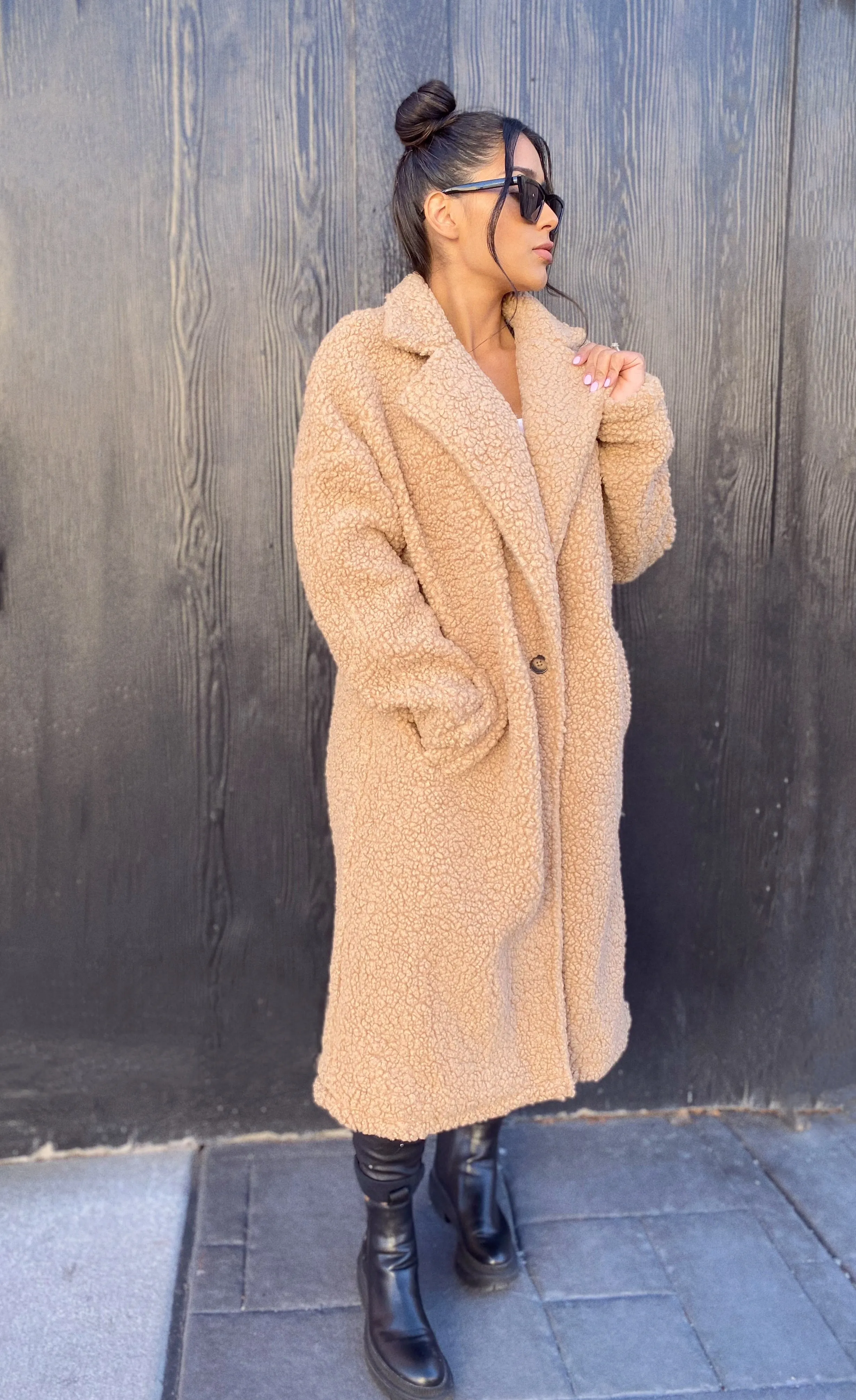 Stay Teddy Tan Coat