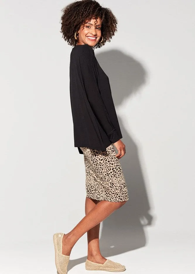 Stella Longsleeve Oversized Bamboo Slouch Top - Black