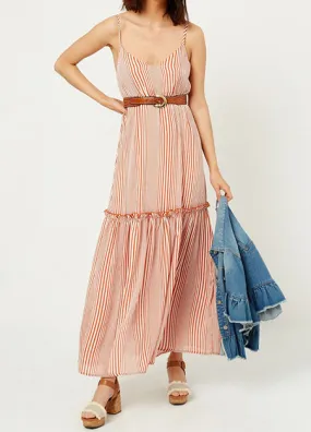 Striped Ruffle Tier Maxi Dress