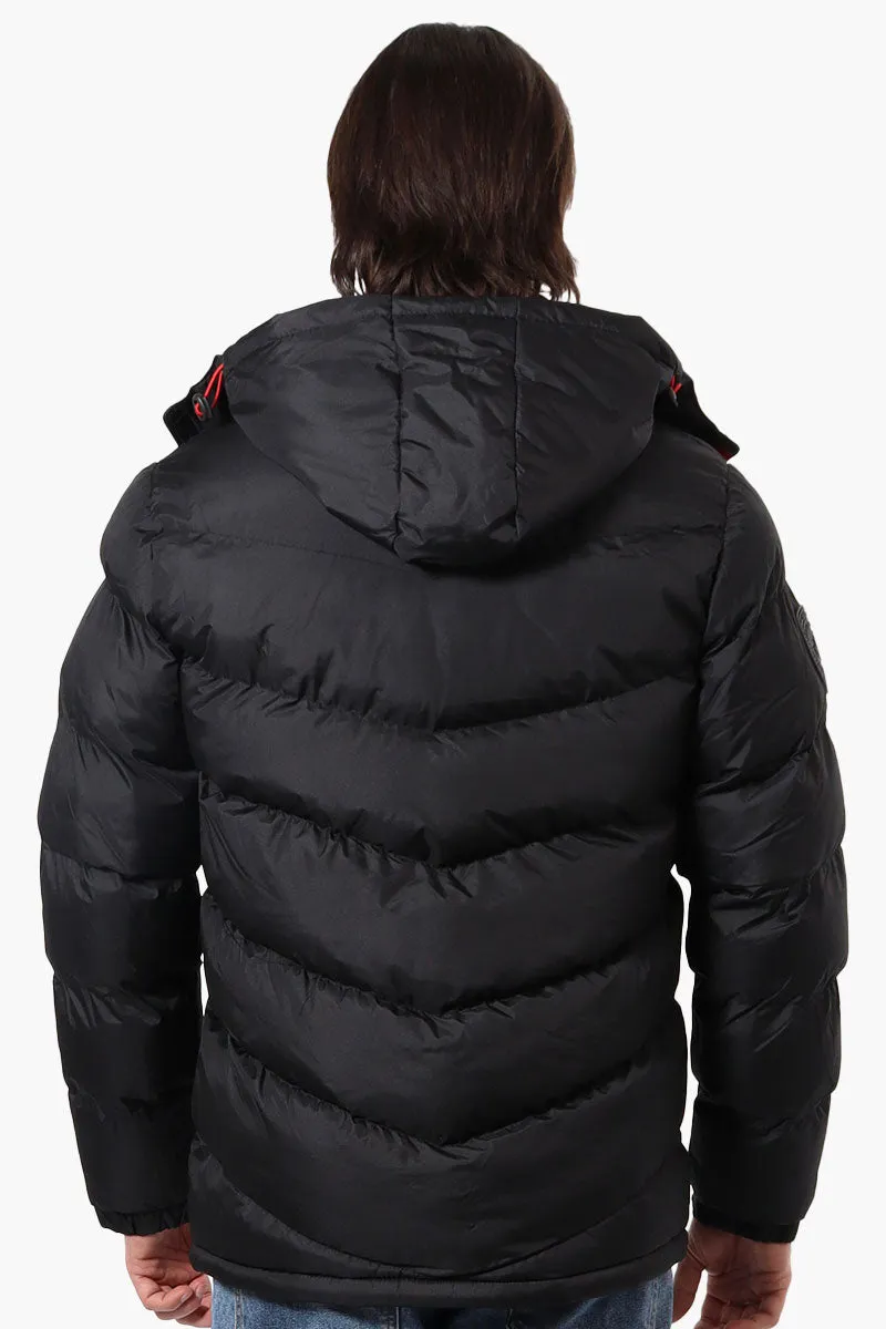 Super Triple Goose Bubble Contrast Detail Bomber Jacket - Black