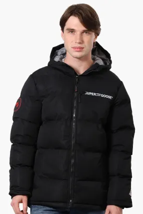 Super Triple Goose Colour Block Bubble Bomber Jacket - Black