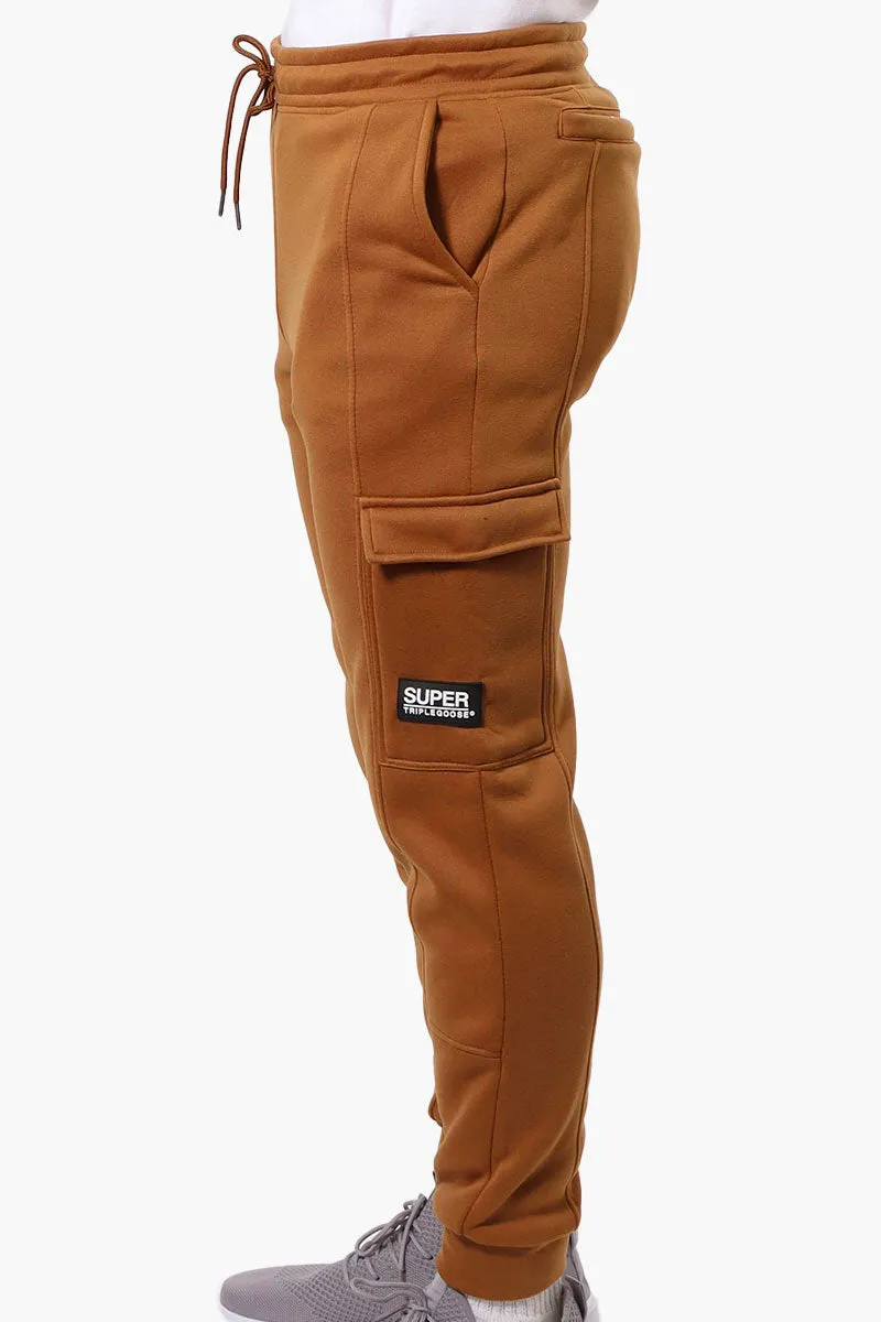 Super Triple Goose Tie Waist Cargo Joggers - Brown