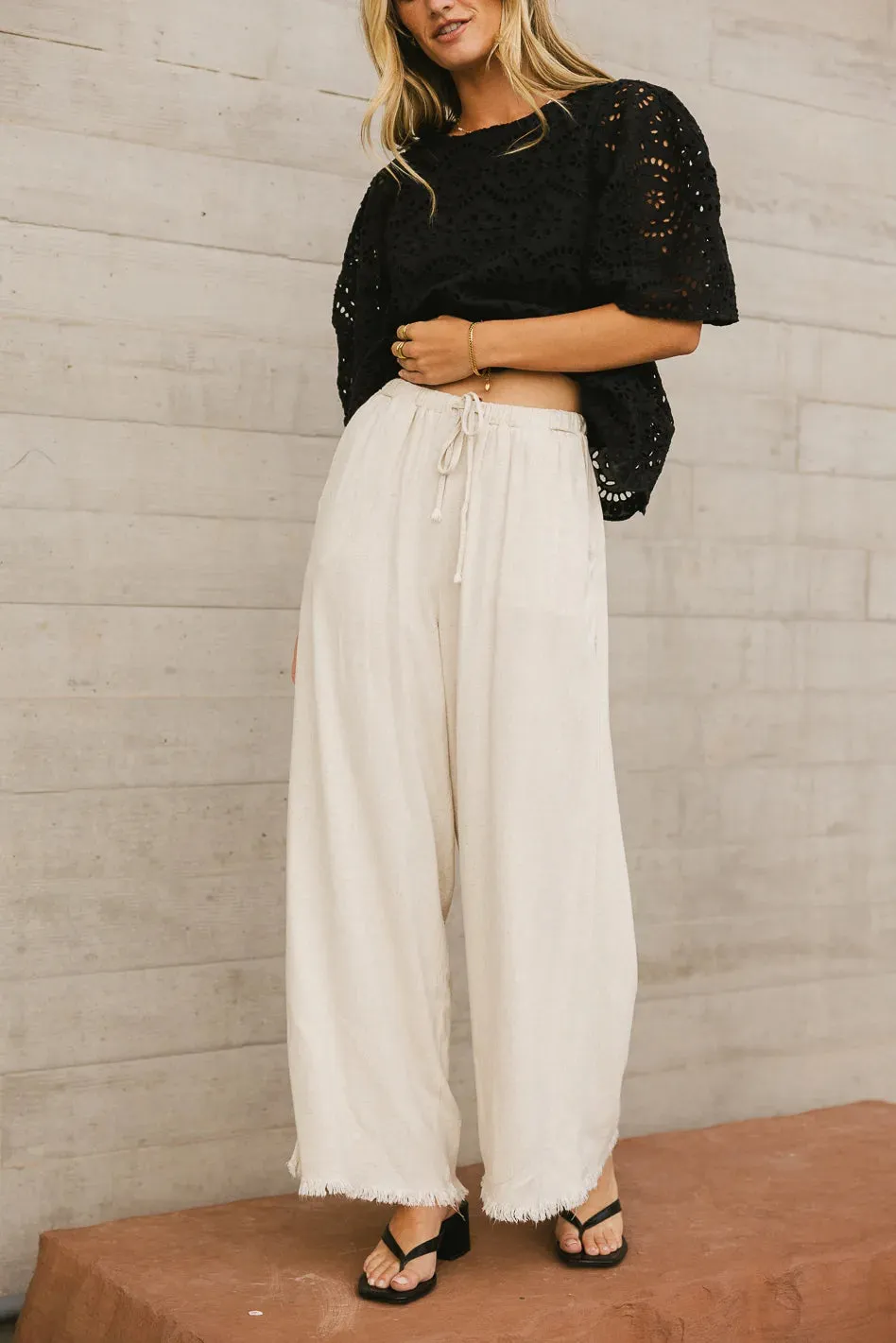 Tatum Woven Pants in Oatmeal - FINAL SALE