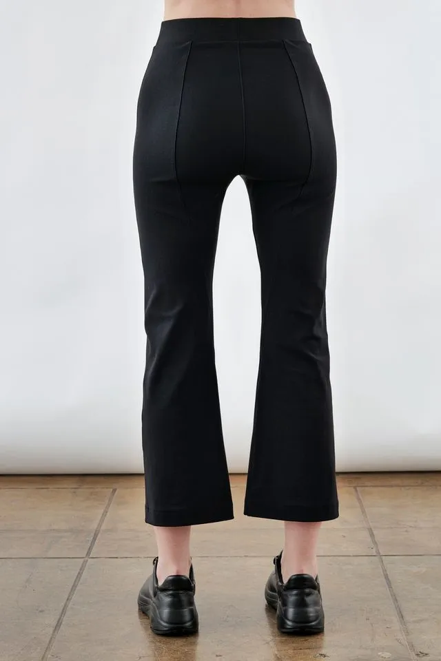 Tech Stretch Cropped Flare Pant with Vegan Leather Stripe - ANITA FA24