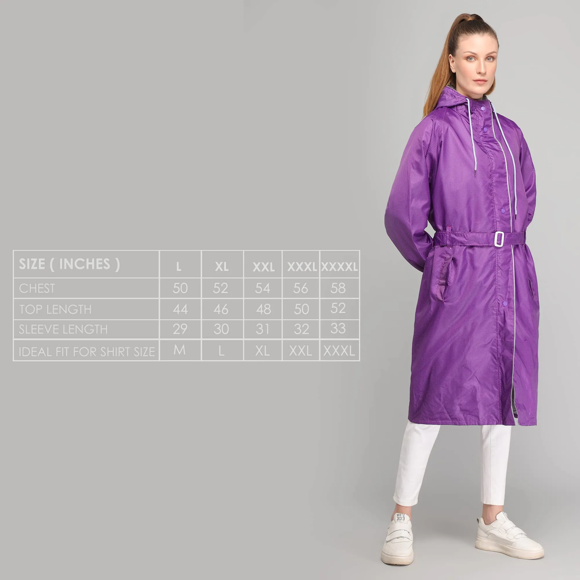 THE CLOWNFISH Raincoats for Women Waterproof Reversible Double Layer. Brilliant Pro Series (Purple, XX-Large)