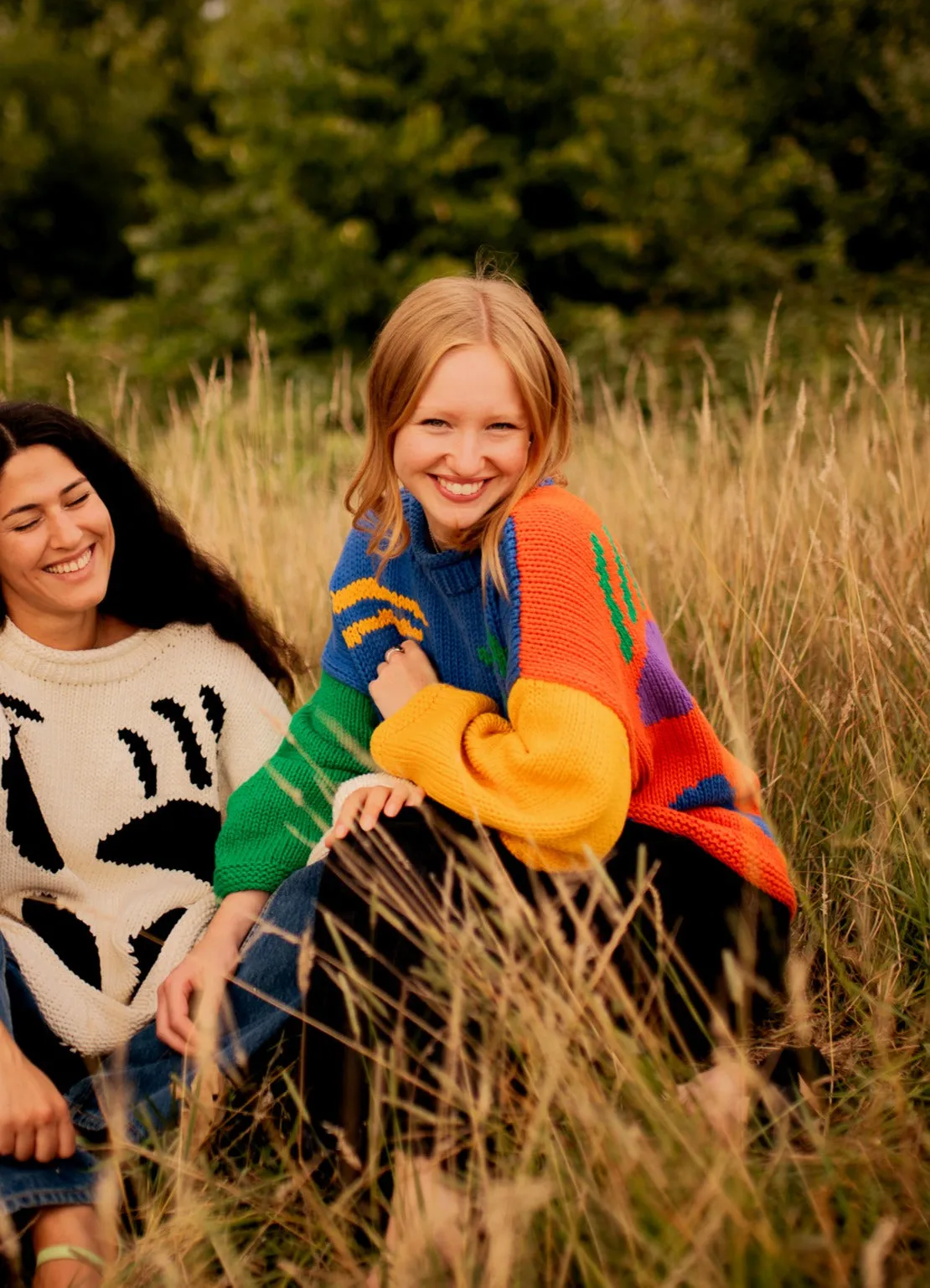 The FEEL GOOD Hand Knit Jumper - Colour Block