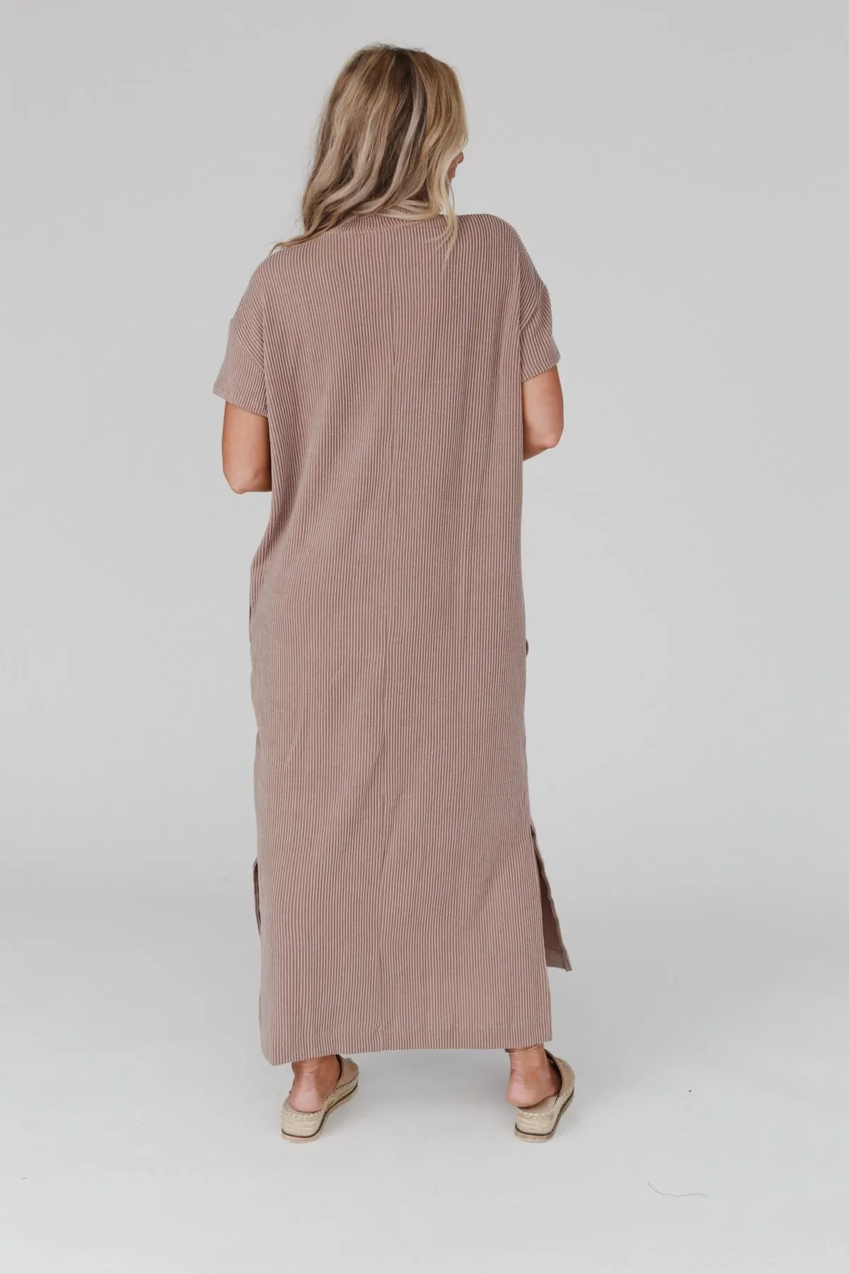 The Nest Easy Days Maxi Slit Tee Dress - Acorn