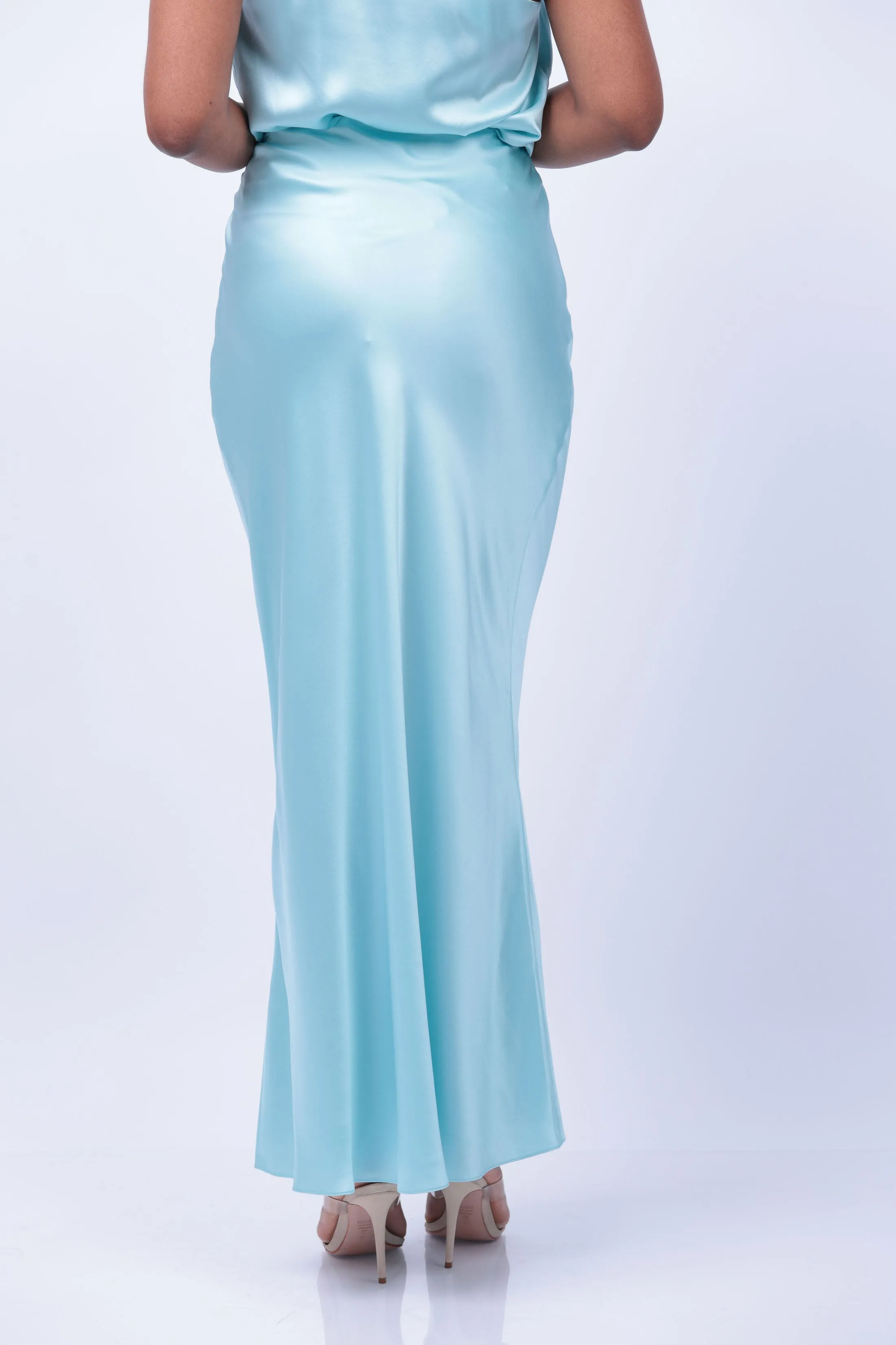 The Sei Bias Maxi Skirt in Baby Blue