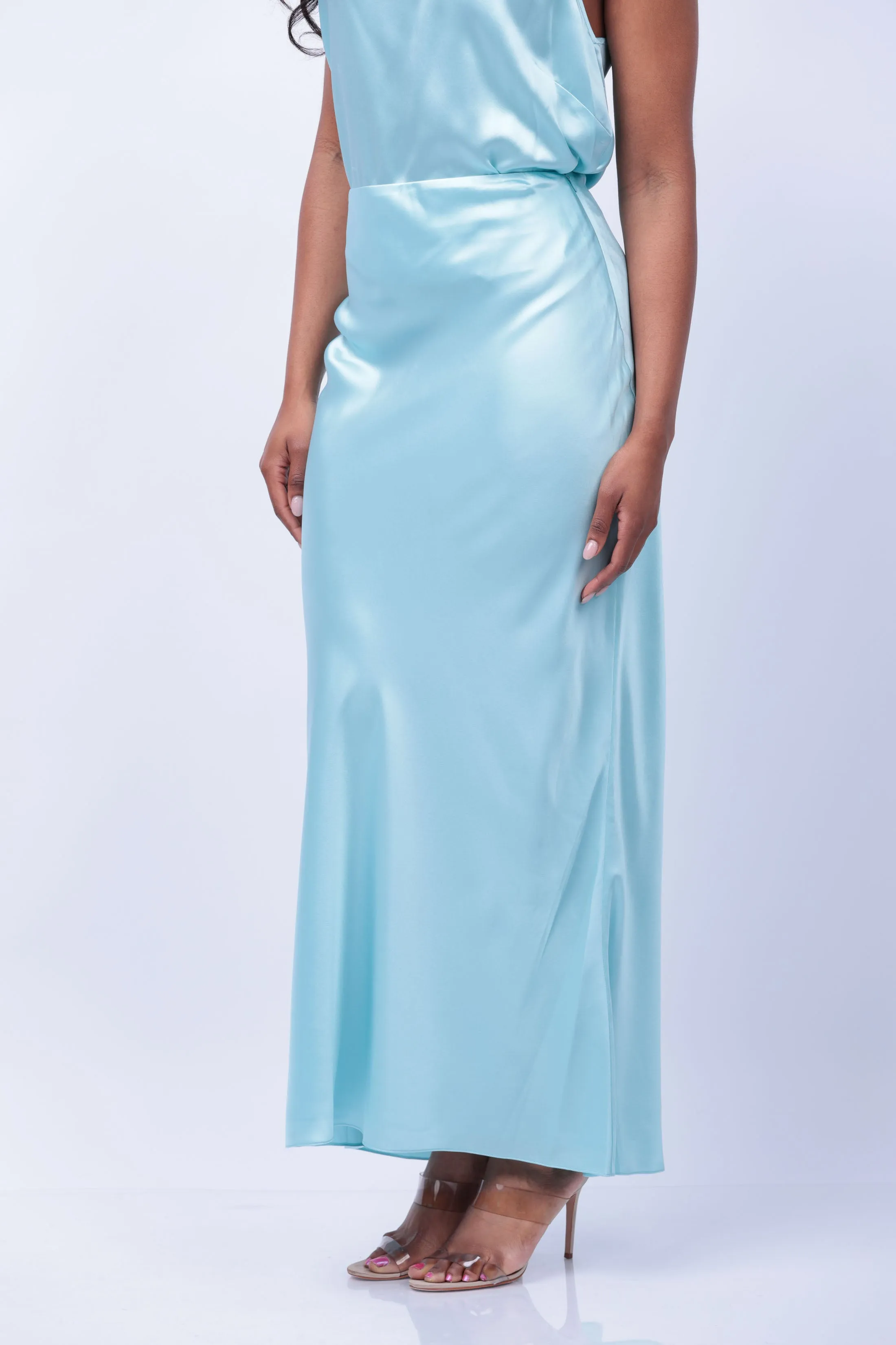 The Sei Bias Maxi Skirt in Baby Blue