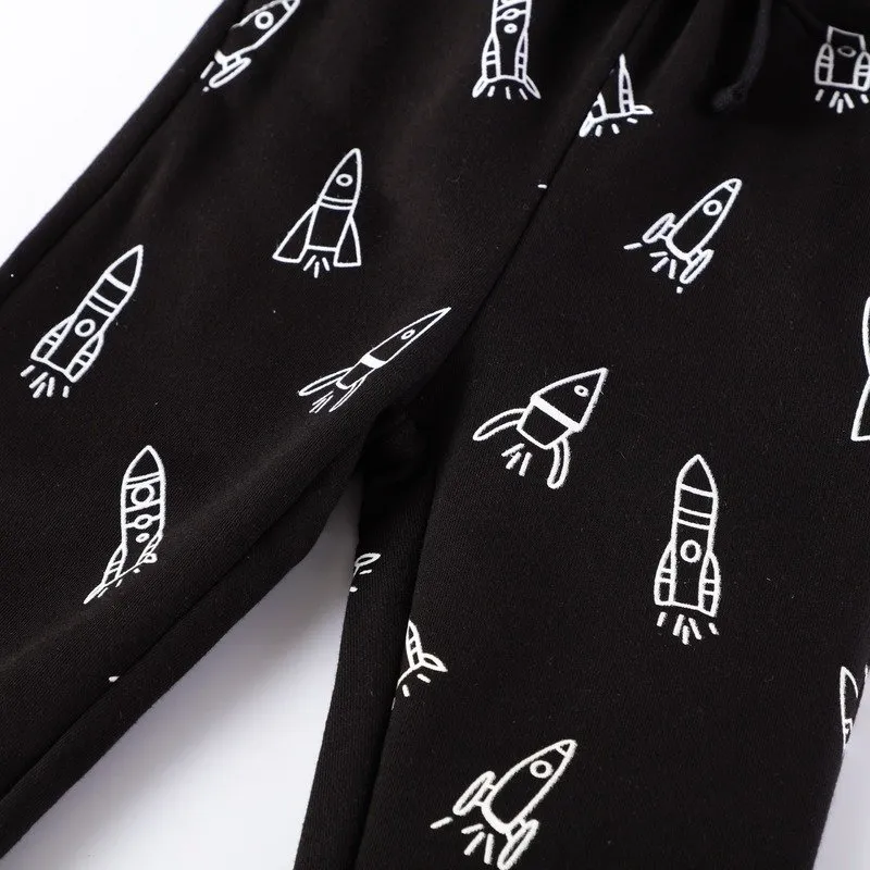 Toddler Boy's Rocket Print Pants