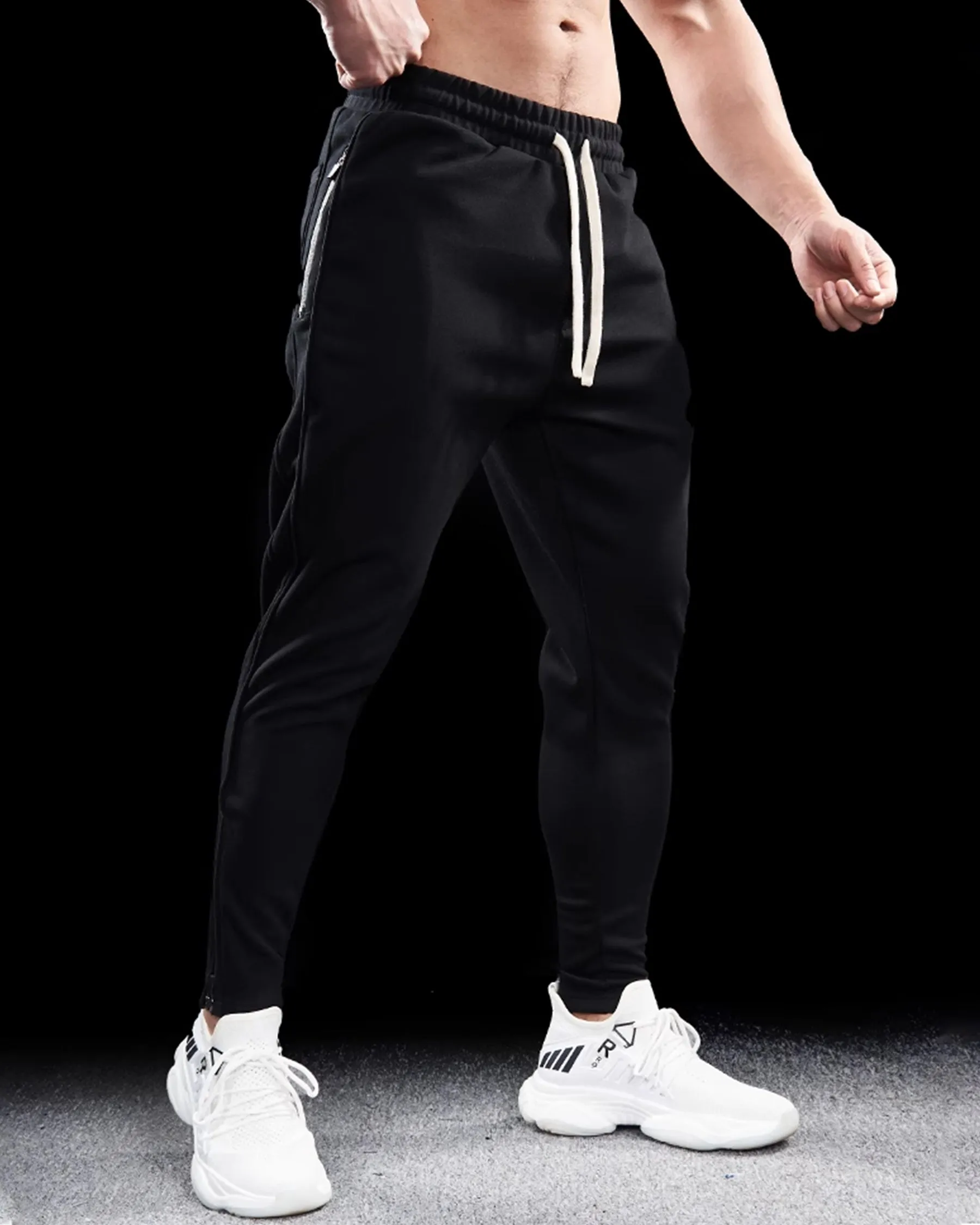 Track Side Sweatpants Jogger With Zipper Hem