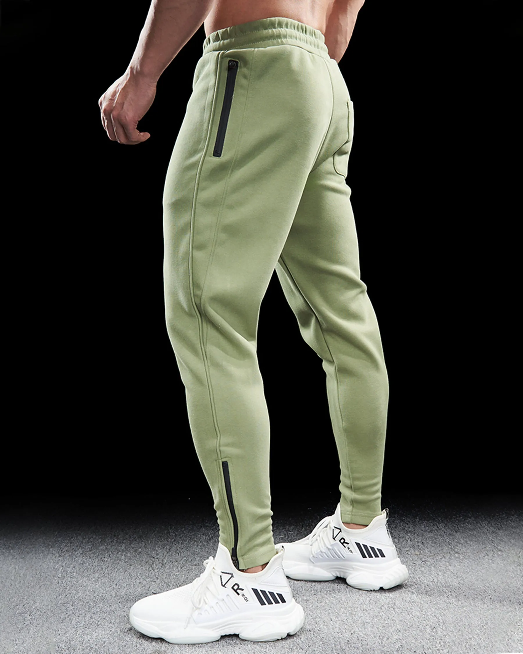 Track Side Sweatpants Jogger With Zipper Hem