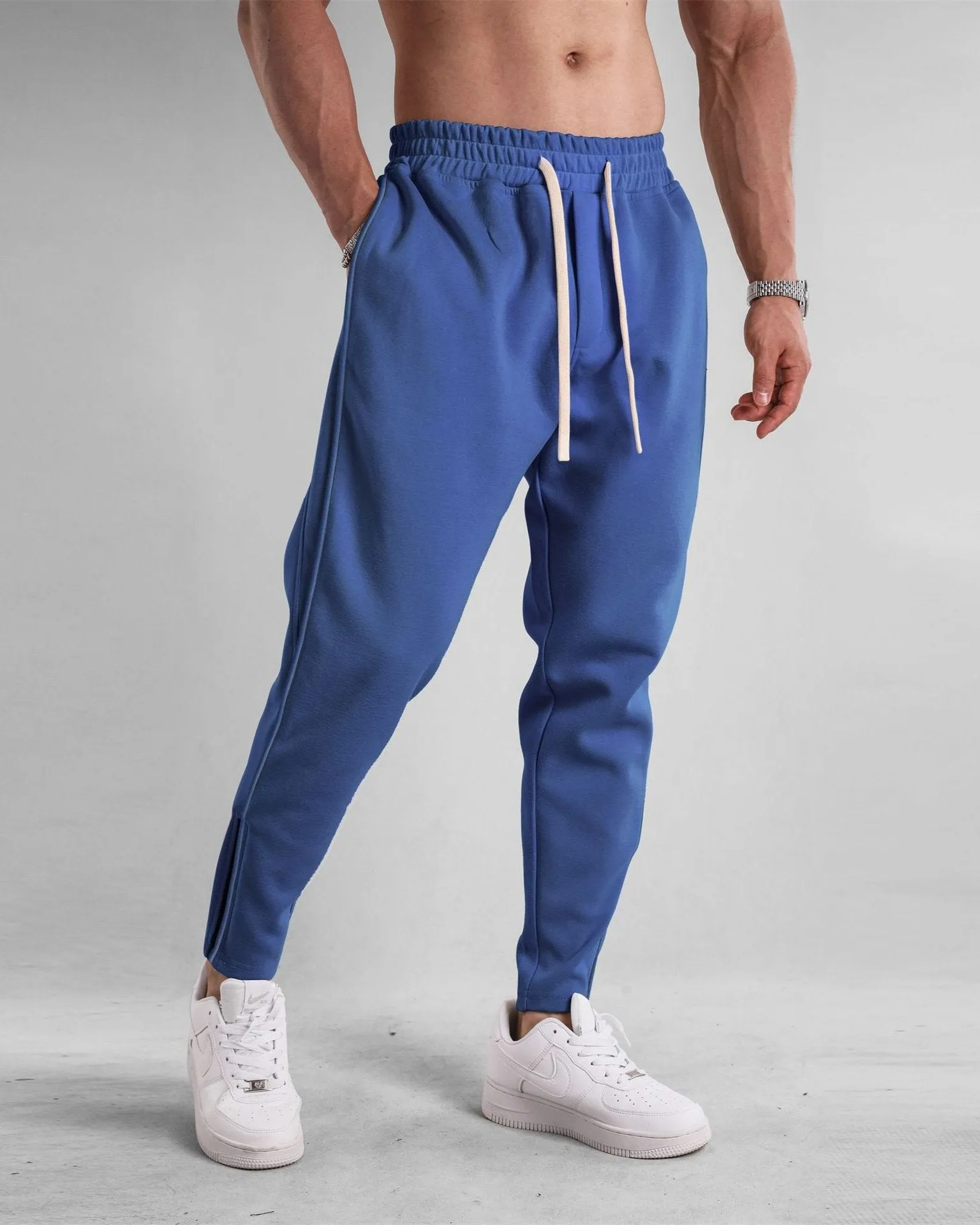 Track Side Sweatpants With Zipper Hem