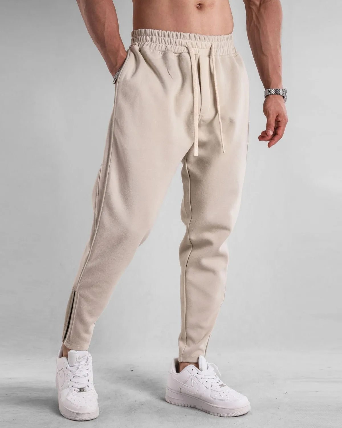 Track Side Sweatpants With Zipper Hem