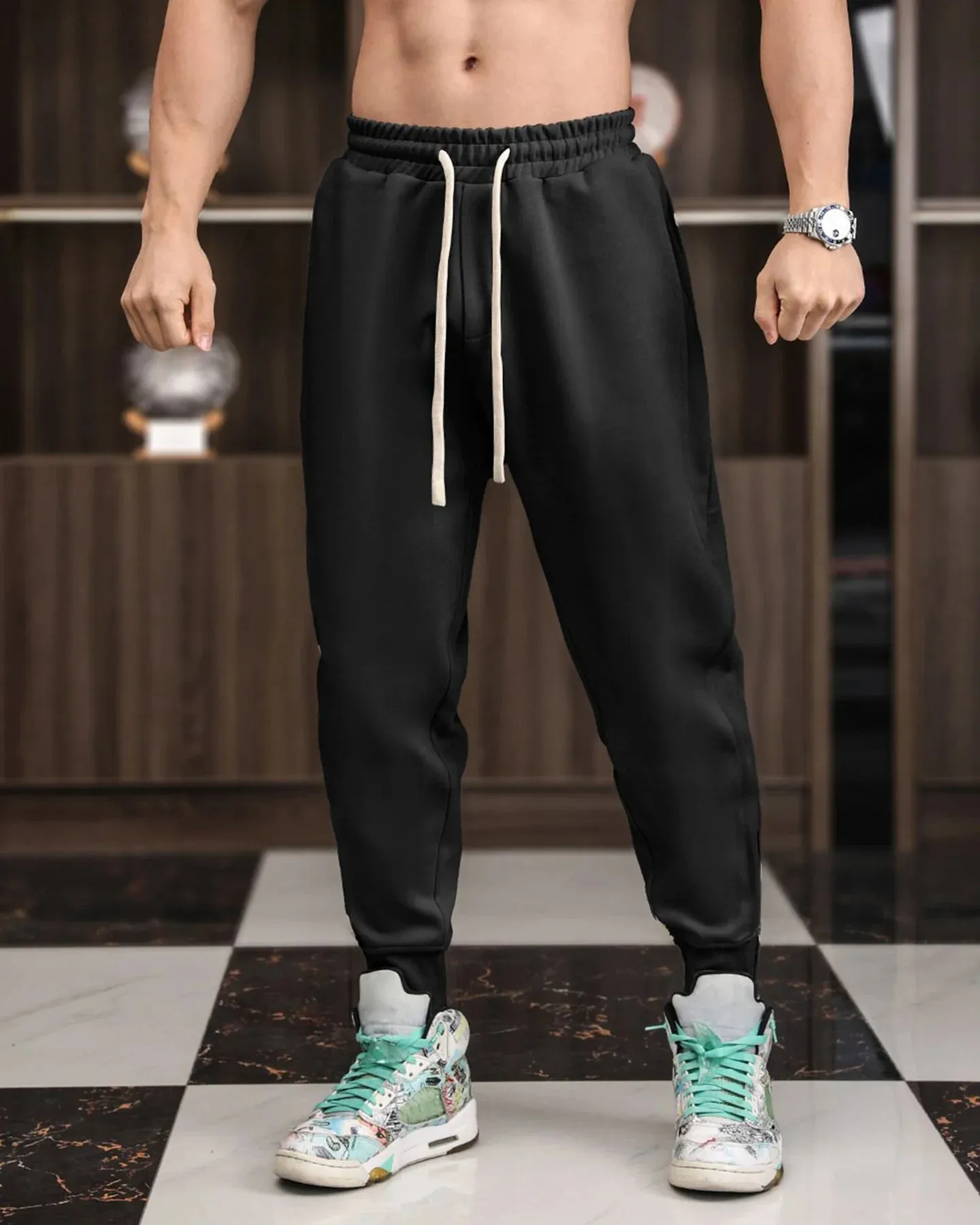 Track Side Sweatpants With Zipper Hem