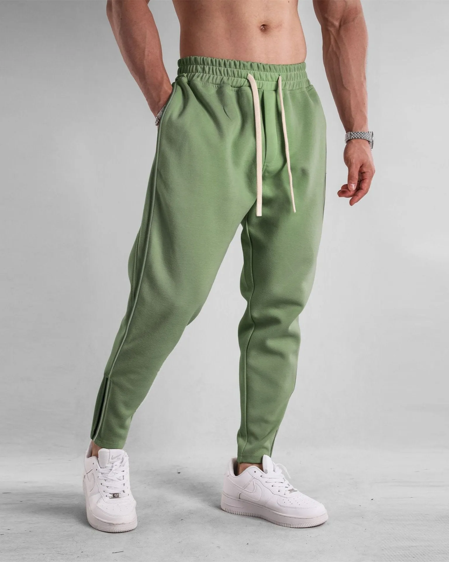 Track Side Sweatpants With Zipper Hem