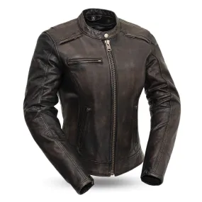 Trickster Women's Motorcycle Leather Jacket by First MFG