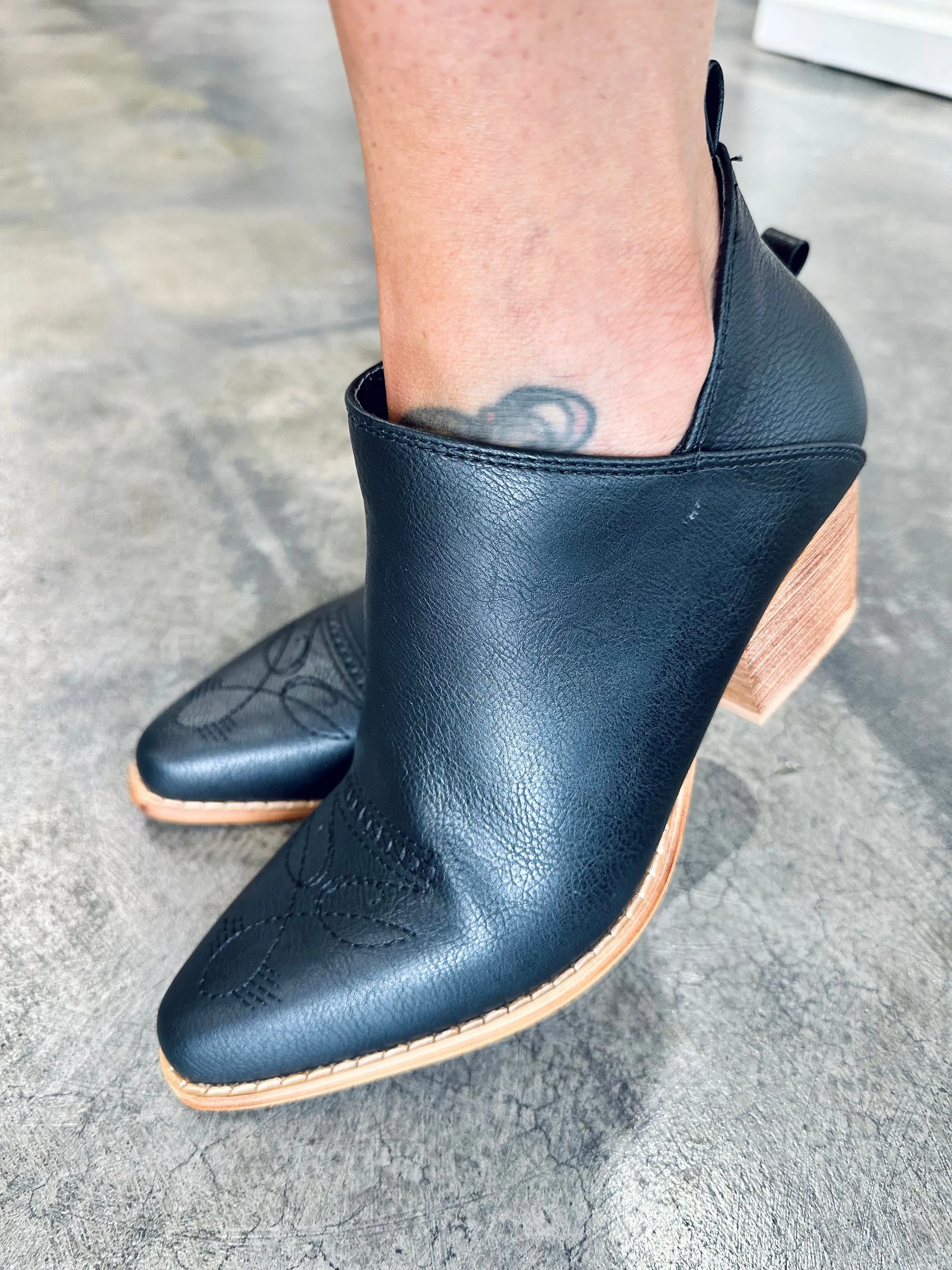 Trust Yourself Crossover Cowboy Bootie in Black