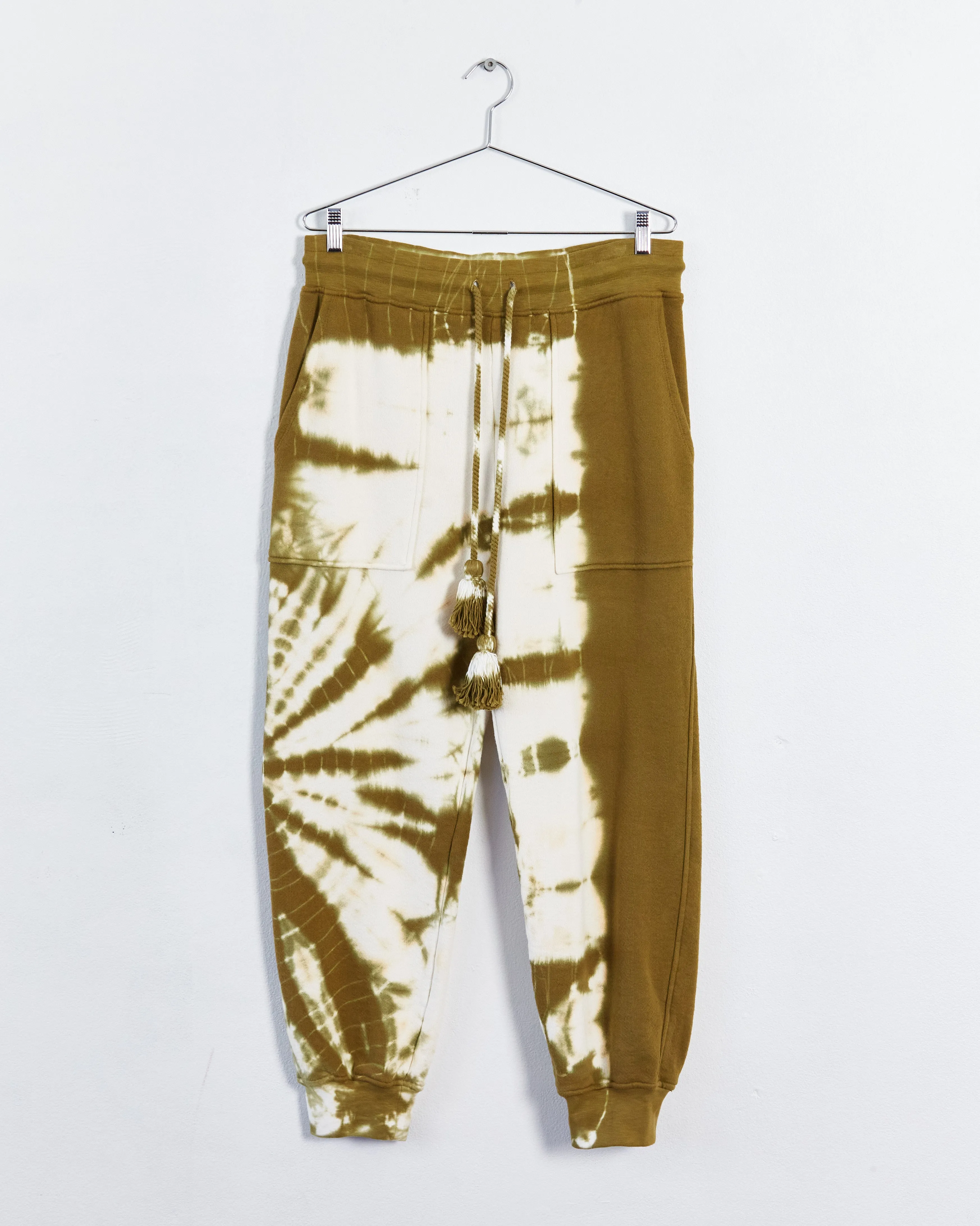 Ulla Johnson 'charley' tie dye sweat pants, khaki, 14