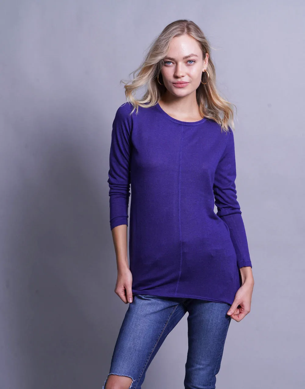 Ultrafine Long Sweater in Klein