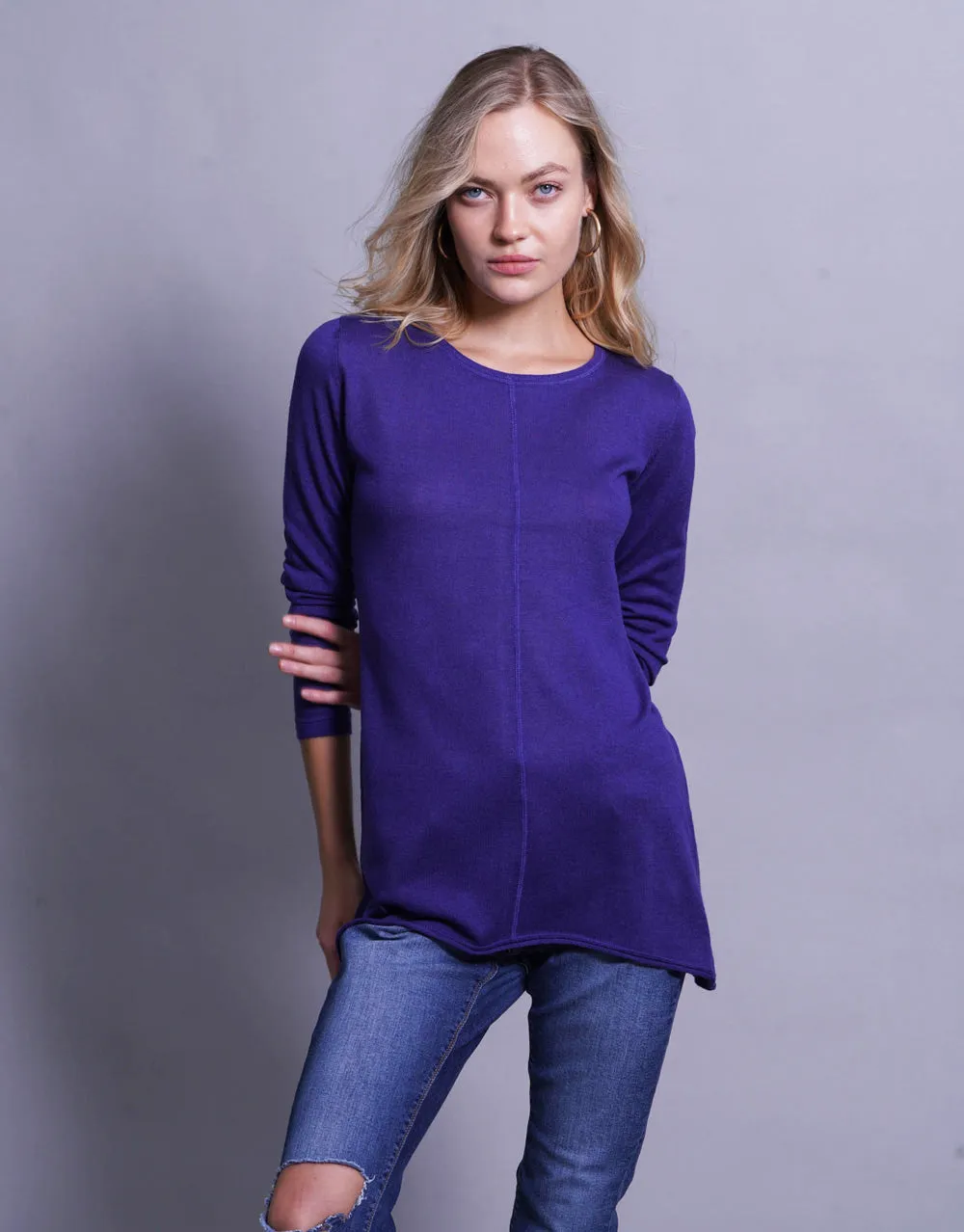 Ultrafine Long Sweater in Klein