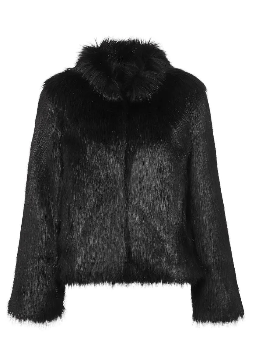 Unreal Fur Delicious Short Black Fur Jacket