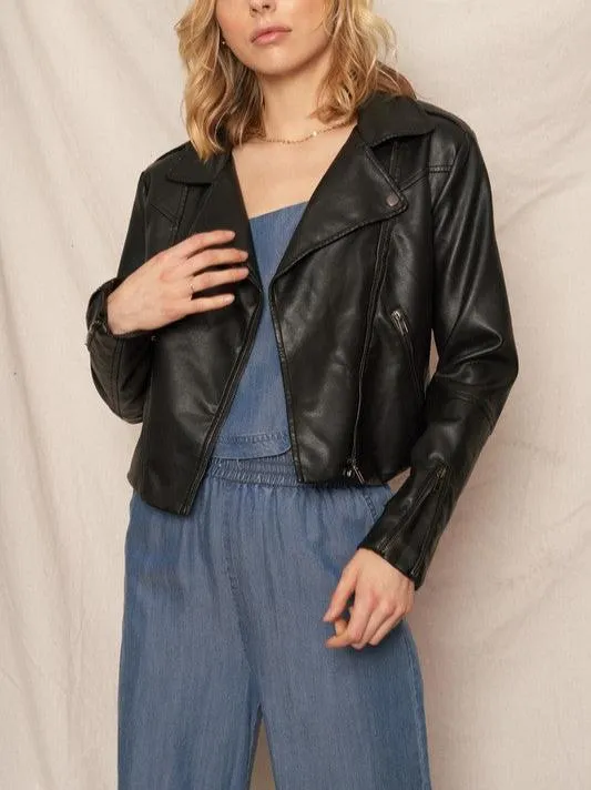 Untamed Cropped Leather Jacket