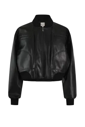 Vegan Leather Bomber Jacket