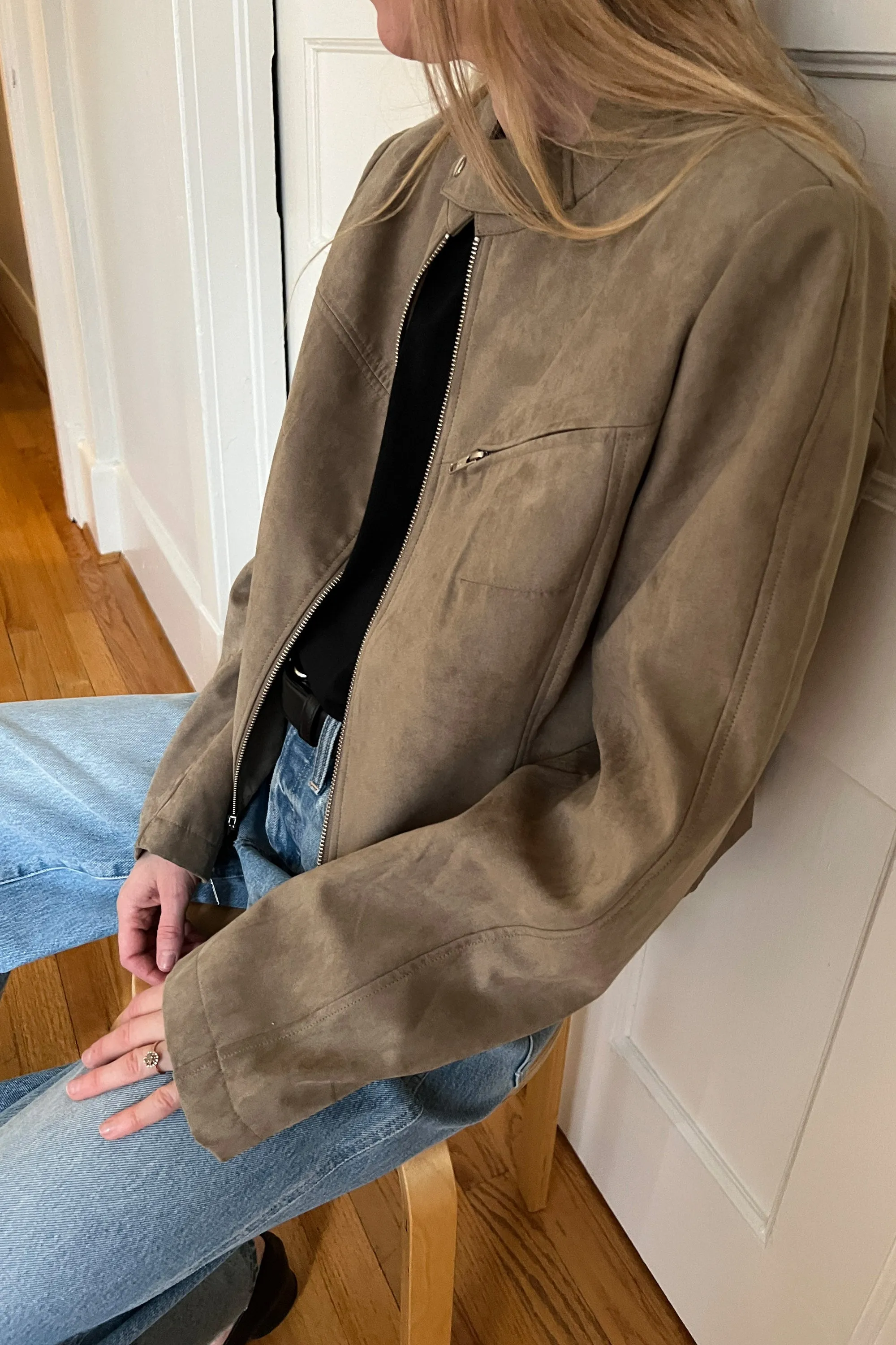 VEGAN SUEDE MOTO JACKET